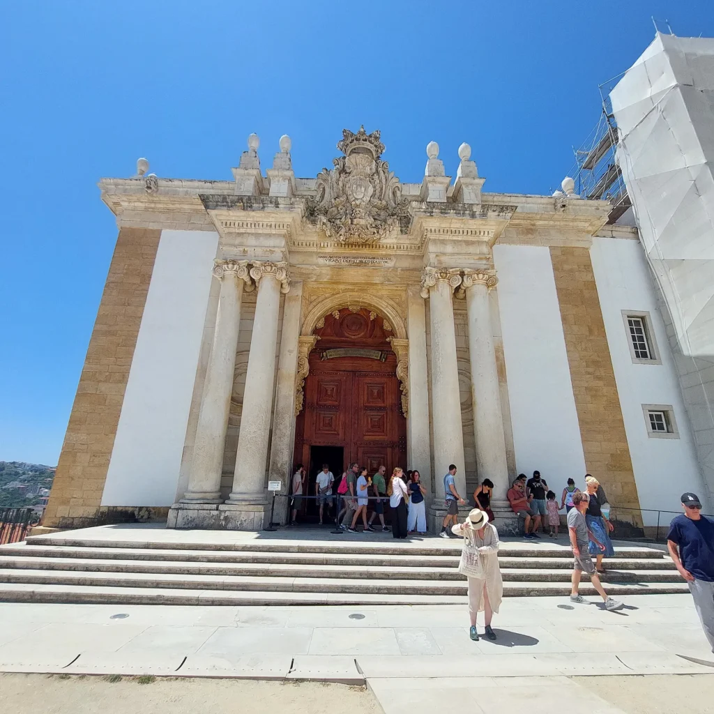 Exterior façade of the Biblioteca Joanina in Coimbra.